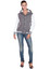 Women's Grey and White Hooded Varsity Jacket Women's Grey and White Hooded Varsity Jacket