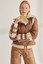 Women's Sports Brown Shearling Leather Jacket