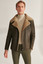 Men's Casual Moss Green Shearling Leather Jacket Men's Casual Moss Green Shearling Leather Jacket