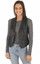 Women's Charcoal Black Leather Vest Women's Charcoal Black Leather Vest