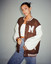 Women's Brown and White Oversized Varsity Jacket Women's Brown and White Oversized Varsity Jacket