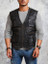 Black Real Leather Vest For Mens
