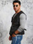 Black Real Leather Vest For Mens