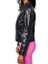 Lambskin Black Leather Collar Jacket For Women