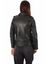 Women’s Black Biker Leather Jacket With Lapel Collar
