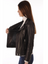 Women’s Genuine Black Leather Biker Lapel Collar Jacket