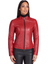 Women Red Biker Real Leather Jacket