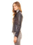 Women Black Biker Fashion Faux Leather Jacket