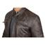 Men's Quilted Distressed Dark Brown Leather Jacket
