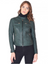 Women's Green Biker Leather Jacket