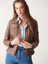 Women Tan Brown Real Leather Biker Jacket