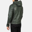 Mens Baston Green Hooded Leather Bomber Jacket Mens Baston Green Hooded Leather Bomber Jacket