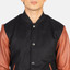 Mens Black & Brown Hybrid Varsity Jacket