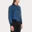 Women Blue Suede Bomber Jacket