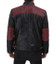 Men's Black and Maroon Quilted Cafe Racer Leather Jacket