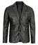 Men Black Quilted Leather Blazer