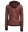 Women's Removable Hooded Bomber Leather Jacket Women's Removable Hooded Bomber Leather Jacket