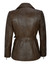 Women's Classic Mid Length Brown Trench Leather Coat