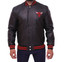 Mens Chicago Bulls Black Bomber Leather Jacket