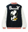 Snoopy Butter Black and White Letterman Varsity Jacket