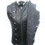 Men's Black Genuine Leather steel Boned Waistcoat Vest