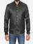 Mens Baseball Style Black Leather Bomber Jacket Mens Baseball Style Black Leather Bomber Jacket