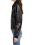 Women's Black Leather Bomber Jacket