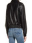 Women's Black Leather Bomber Jacket