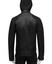Mens Black Leather Zipper Closure Hooded Jacket Mens Black Leather Zipper Closure Hooded Jacket