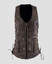 Womens Distressed Brown Leather Biker Vest