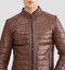 Mens Brown Inflatable Leather Jacket