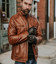 Mens Glamorous Brown Leather Jacket