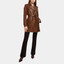 Womens Stylish Brown Trench Leather Coat Womens Stylish Brown Trench Leather Coat