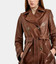 Womens Stylish Brown Trench Leather Coat Womens Stylish Brown Trench Leather Coat