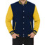 Men's Casual Blue and Yellow Varsity Jacket