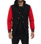 Men's Stylish Red and Black Hooded Varsity Jacket Men's Stylish Red and Black Hooded Varsity Jacket