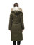 Womens Green Removable Hood Trench Coat
