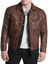 Mens Stylish Brown Trucker Leather Jacket