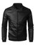 Mens Slim Fit Stand Collar Motorcycle Jacket