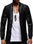 Men's Slim Fit Zip Up Stand Collar Biker Jacket