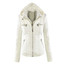Women's Slim Fit Moto Hooded Jacket