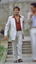 Tony Montana Scarface Costume White 2 Piece Dress Suits