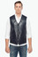 Men's Genuine Leather Vest Navy Blue