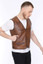 Men's Leather Vest Classic Tan Single Zipper Pocket