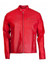 Men's Red Leather Cafe Racer Jacket