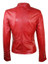 Womens Slim Fit Military Style Red Leather Jacket