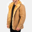 Mens Distressed Beige Leather Coat