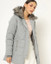 Gray Jacket With Faux Fur Lined Hood