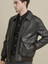 Stylish Mens black leather biker jacket