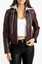 womens Removable hooded biker Leather jacket in Black
